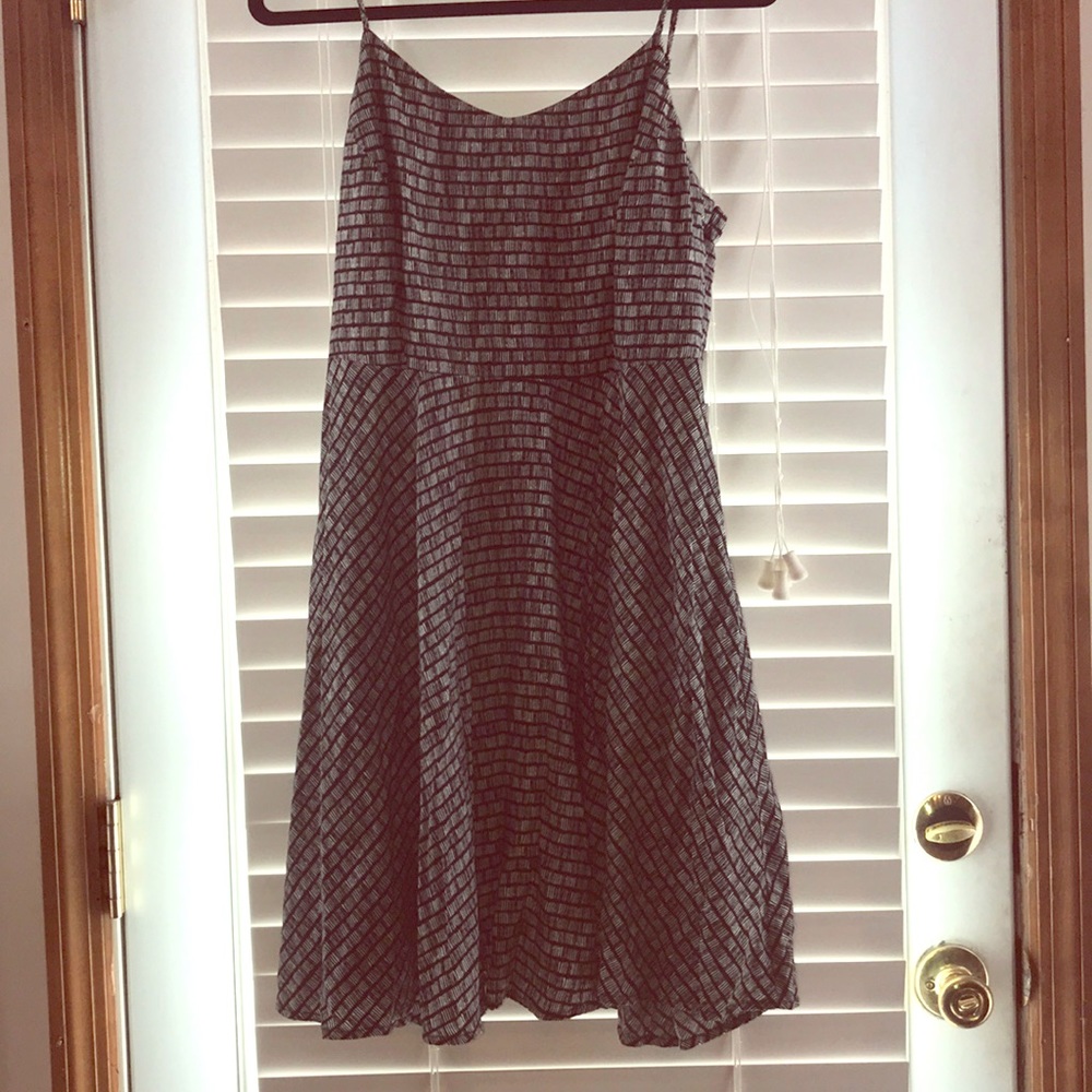 Black and White Fit & Flare Cami Dress